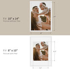 puthiac 10x14 Solid Oak Wood Picture Frame, White, 1 Pack