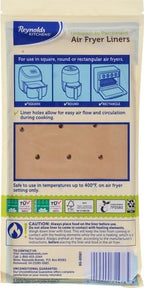 Reynolds Kitchens Air Fryer Liners Disposable, Unbleached Parchment Paper Sheets, 50 Count (Pack of 2)
