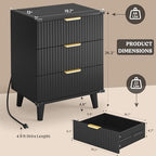 Modern Dresser and Nightstand Sets 3-Piece, 2 Nightstands 6-Drawer Dresser