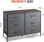 WLIVE Dresser for Bedroom with 6 Fabric Drawers, Dark Grey
