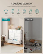 SONGMICS Dresser for Bedroom, Wide Dresser with 9 Fabric Drawers