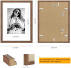 puthiac 9x12 Solid Oak Wood Picture Frames, Walnut, 3 Pack
