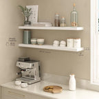 Ballucci Floating Shelves for Wall, 48" Wood Wall Shelf Set of 2, with Invisible Brackets for Bathroom, Living Room, Bedroom, Kitchen, Nursery, 8" Deep, White