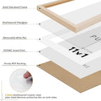 puthiac 11x17 Solid Oak Wood Picture Frames, Natural Oak, 3 Pack