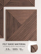 Fluxynara 6-Pack Large Felt Bulletin Board, Walnut Facet