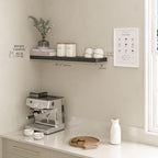 Ballucci Floating Shelf, 36" Wood Wall Shelf with Invisible Brackets for Bathroom, Living Room, Bedroom, Kitchen, Nursery, 8" Deep, Black