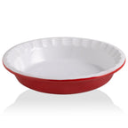 Sweejar Ceramic 11.5 Inches Pie Pan for Baking, Deep and Fluted Porcelain Round Pie Dish, Non-Stick Pie Plate for Pumpkin Pie, Apple Pie, Pie Pots with Morden Farmhouse Design(Beige)