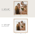 puthiac 16x16 Solid Oak Wood Picture Frames, Natural Oak, 3 Pack