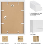 puthiac 16x24 Solid Oak Wood Picture Frames, White, 3 Pack
