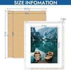 Hongkee 24x30 Frame Set of 4, 24 x 30 Distressed White Wood(Mat 18x24)
