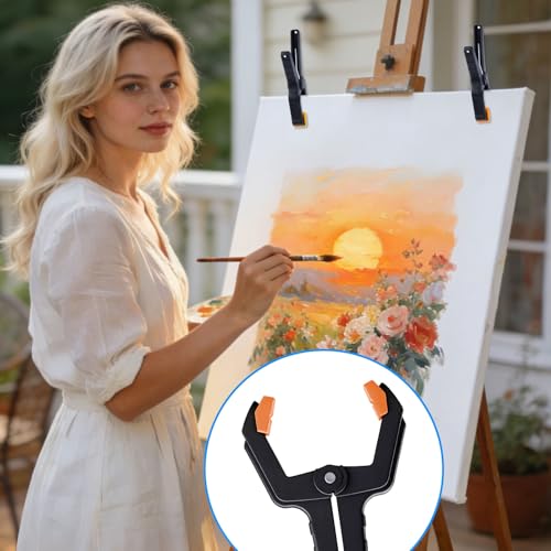40 Pack Clamps for Woodworking Spring Clamp Plastic 3.5in Clips Heavy Duty for Backdrop Clips Tarp Holder Photography Backdrops Clip for Crafts Orange Head with Black - size: Orange Head with Black-40PCS
