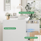 Xixini Fluted Nightstand with 4 Drawers, 31.5" Wide Side Table, White