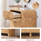 Curved Drawer Dresser for Bedroom with 5 Drawers, 31'' Wide Chest of Drawer