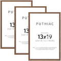 puthiac 13x19 Solid Oak Wood Picture Frames, Walnut, 3 Pack