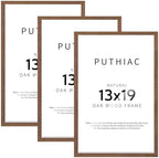 puthiac 13x19 Solid Oak Wood Picture Frames, Walnut, 3 Pack