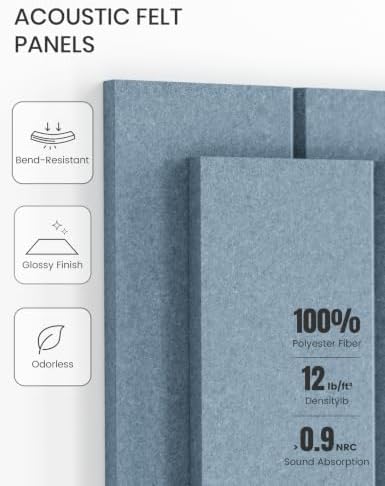 Fluxynara Felt Bulletin Board & Cork Board Alternative, Dusty Blue
