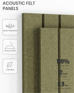 Fluxynara 36" x 24" Large Felt Bulletin Board, Olive Green