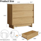 HOUROM Oak Dresser for Bedroom, 31in Modern 3 Drawer Chest of Drawers