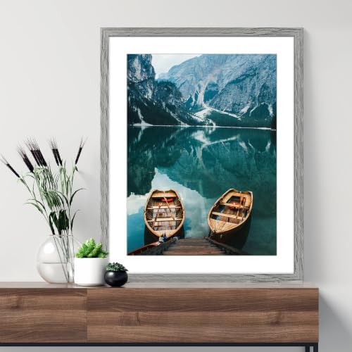 Hongkee 20x30 Frame Set of 4, 20 x 30 Grey Wood Style(Mat 16x24)