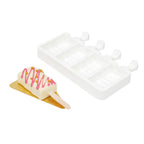 Pastry Tek 4 Cavities Popsicle Molds, 10 Cylinder Cakesicle Molds - Flexible, Freezable, White Silicone Cake Popsicle Molds, Easy Release, For Baking - Restaurantware