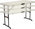 Lifetime Nesting 80823 Adjustable Rectangular Folding Table 122 cm for 4 People Beige