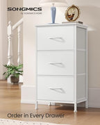 SONGMICS Dresser for Bedroom, Small Dresser with 3 Fabric Drawers