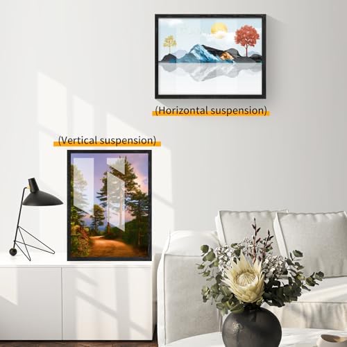 puthiac 20x24 Solid Oak Wood Picture Frames, Black, 3 Pack