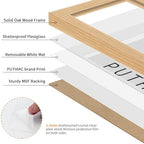 puthiac 6x8 Solid Oak Wood Picture Frame with 5x7 Mat, Natural Oak, 1 Pack