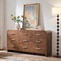 Curved Drawer Dresser for Bedroom with 9 Drawers, 63'' Wide Chest of Drawer