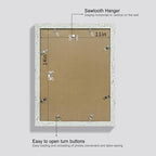Hongkee 11x14 Picture Frame Set of 4, Made of Real Glass and Sage Green Wooden Frame, Display 8x10 Pictures with Mat or 11 x 14 Posters without Mat for Wall Mounting, Gallery Photo Frames