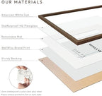 8x8 Picture Frames, Solid Oak Wood 8x8 photo Frame with Mat to 4x4