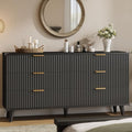 Wood Tall 6 Drawers Dresser, 53.2" W Fluted Modern Dressers for Bedroom