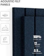 Fluxynara 48" x 36" Large Felt Bulletin Board, Carbon Blue