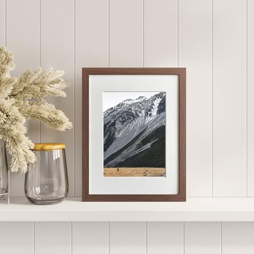 9x12 Wood Frame, Solid Oak 9x12 Picture Frame with Mat to 6x8