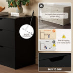YESHOMY Black Dresser for Bedroom, 47.2" Modern Wood Chest with 6 Drawers