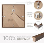 8x8 Picture Frames, Solid Oak Wood 8x8 photo Frame with Mat to 4x4