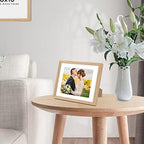puthiac 8x10 Solid Oak Wood Picture Frame with 6x8 Mat, Natural Oak, 1 Pack