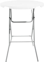 PRO&Family Commercial Round Folding Table, White Top, Powder-Coated Steel Frame, High-Impact Polyethylene Construction, Perfect for Wedding, Party, Shool, Church. (7, 32")