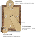 Hongkee 5.5 x 8.5 Diploma Frame Set of 4, Made of Real Glass and Rustic Brown Frame, 5.5 by 8.5 Photo for Wall or Tabletop