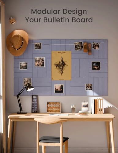 Fluxynara 48" x 36" Large Felt Bulletin Board, Soft Periwinkle