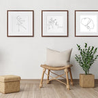 puthiac 10x10 Solid Oak Wood Picture Frames, Walnut, 3 Pack
