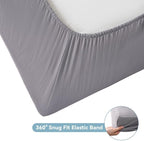 Twin Fitted Sheet (Sheet Only) Compatible with Milliard Trifold Mattress Folding Mattress 4” and 6”, Shrinkage & Stain Resistant Sheet for Camp Bunk Rvs Bed, Gray