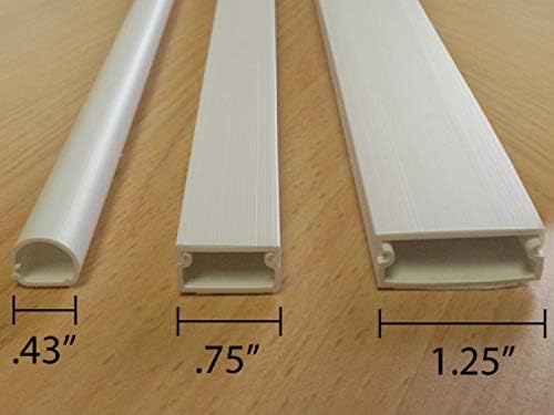 Kable Kontrol Wall Cord Cover Cable Raceways – Splice/Joint Cover – 0.43” Width – 0.50” Height – 1 Pc/Pack | Paintable White PVC | TV Wire Concealer | Plastic Wire Conduit