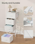 SONGMICS Dresser for Bedroom, Tall Dresser with 4 Fabric Drawers