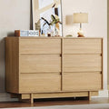 HOUROM Oak Dresser for Bedroom, 47in Modern 6 Drawer Chest of Drawers