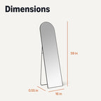 Amazon Basics Full Length Floor Mirror, 59" x 16" x 0.55", Black