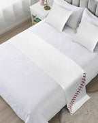 Baseball Sports Texture Bed Runners for Bedroom Hotel,Decorative Bedding Scarf White Red Lines Bed End Blanket Bedding Runner Scarves for King Size Bed,102x20in