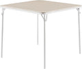 VECELO 34'' Folding Card Table Square with Soft Padded Tabletop, Portable for Dining Room, Parties, Games, Puzzles, Beige