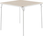 VECELO 34'' Folding Card Table Square with Soft Padded Tabletop, Portable for Dining Room, Parties, Games, Puzzles, Beige