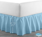 Ruffle Bed Skirt with Split Corners, Microfiber Dust Ruffled for a Perfectly Tailored Bedding Ensemble, Wrinkle and Fade Free, Easy Fit, Full Size 21 Inch Drop, Light Blue